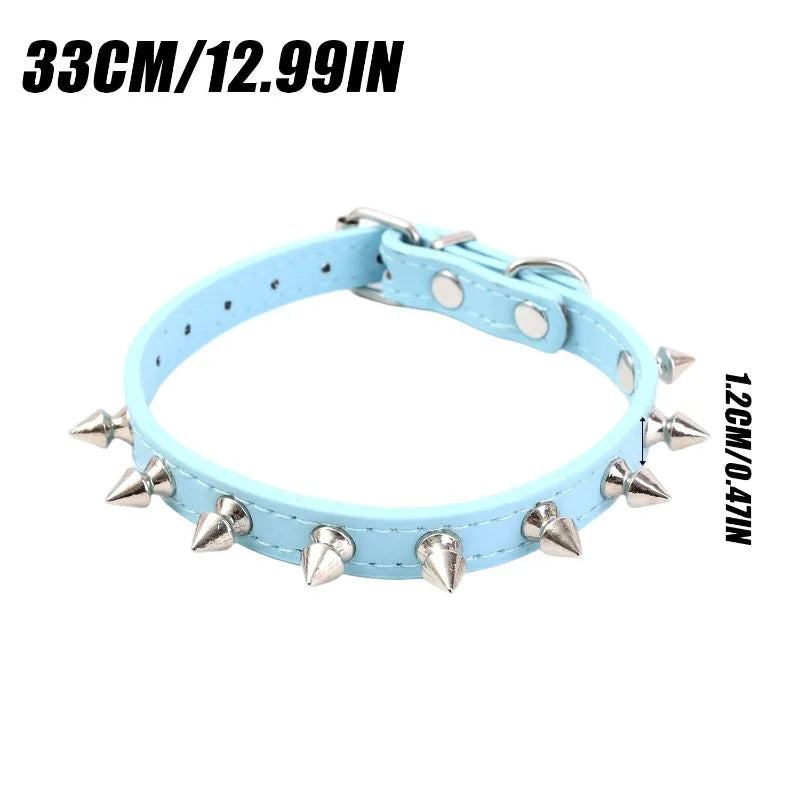 Pet Sharp Spiked Dog Collar Studded Anti Bite Leather Studded Collars Pet Neckwear Tactical Adjustable Safety Collars Products