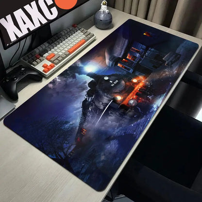 Retro Train Mouse Pad Large Gaming Mousepad PC Gamer Computer Office Mouse Mat Silicone Keyboard Mat Desk Pad Laptop Mausepad