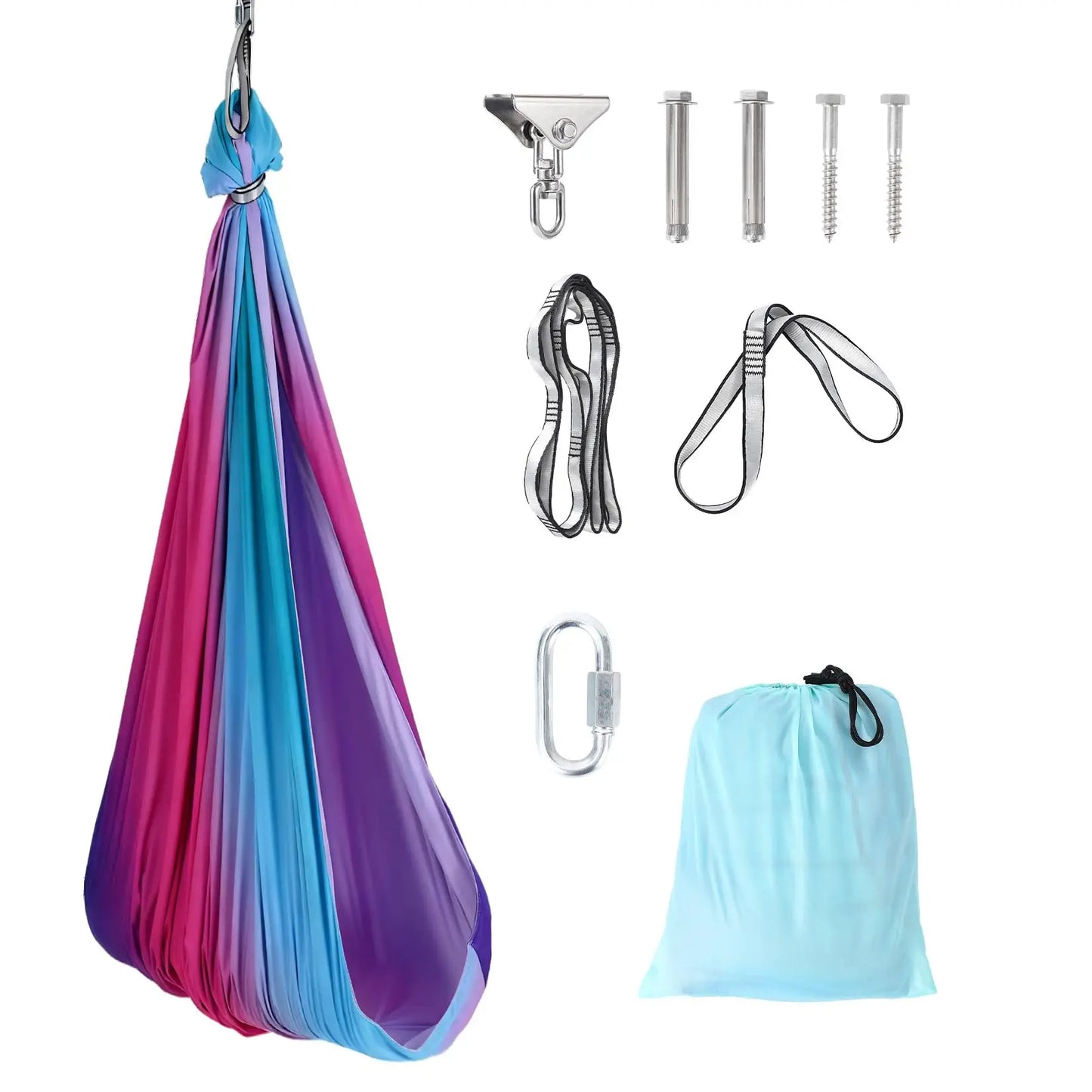 Sensory Swing Hammock Chair For Kids 55x59in Dual Layer Indoor Outdoor Hanging Pod Hammock Swing 300LB With 360 Swivel