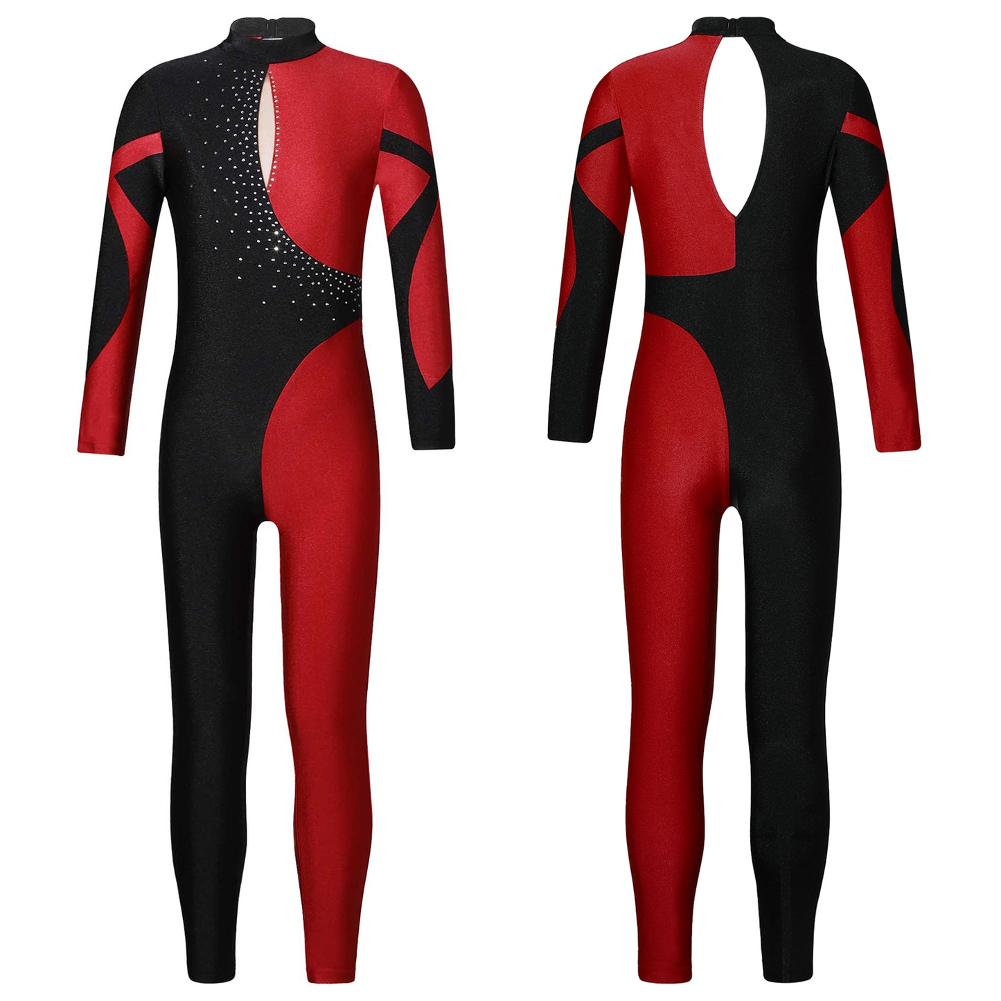 Kids Girls Long Sleeve Gymnastics Leotard Bodysuit Teens Gymnastics Jumpsuit for Girl Children Ballet Dance Costume Dancewear