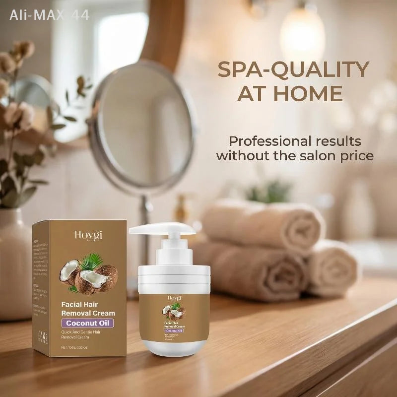 100g Coconuts Oil Facial Hair Removal Creams,Gentle Facial Depilatory Cream,Non-Irritating Depilatory Cream,For Underarms Legs