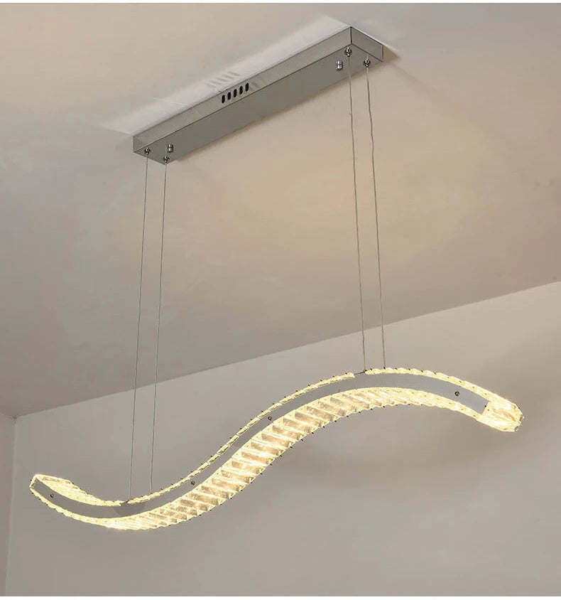 Modern Luxury LED Crystal Pendant Lights Villa Dining Room Kitchen Lighting Lustre Decor Chandeliers Indoor Bar Lights Fixture