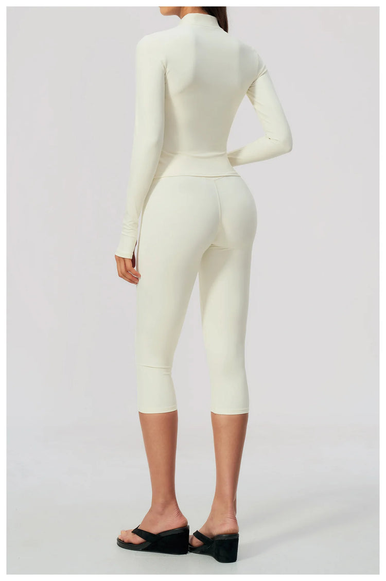 Yoga Set 3PCS Women's Tracksuit Workout Outfit Zipper Fitness Long Sleeved Sports Set Gym Clothes Female Sports Bra Yoga Outfits