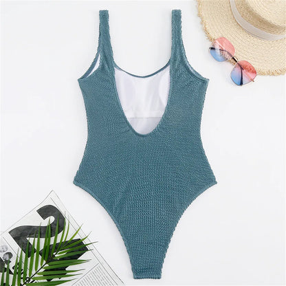 2026 Sexy Women One Piece Swimsuit Swimwear Female Solid Push Up Thong Bather Bathing Suit Monokini Brazilian Swimming Suits