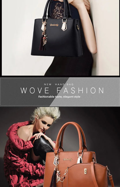Fashionable women's handbag set, simple shoulder bag, suitable for professional commuting and street photography, versatile