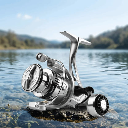Fisherman Metal Spool Spinning Reel 5.2/1 Gear Ratio Heavy Duty Bait Cast Reel Comfortable Smooth Fishing Reel Lake Fishing