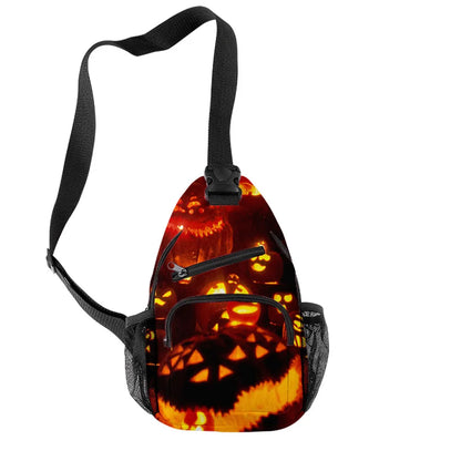 Fashion Youthful Halloween Skeleton Boys/Girls 3D Printed Chest Bags Oxford Waterproof Sports Crossbody Travel Bag Shoulder Bags