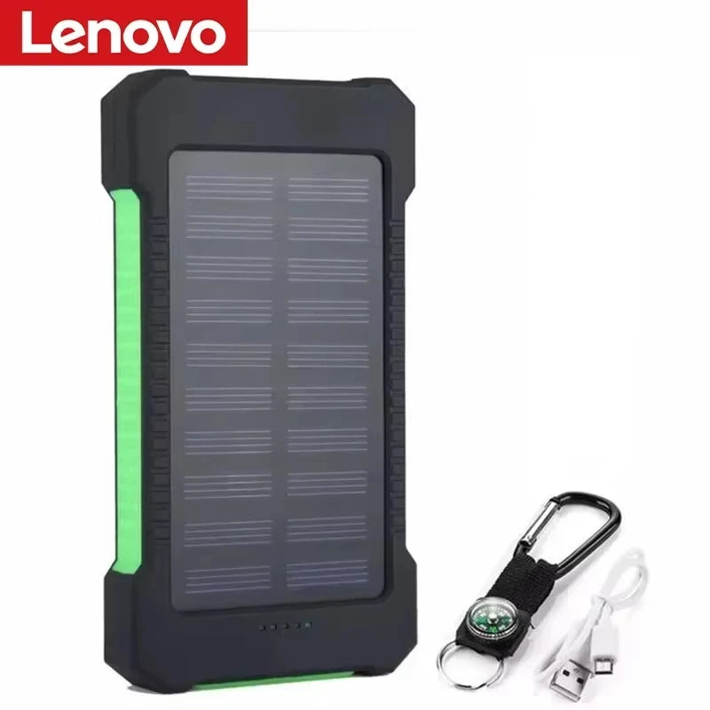 Lenovo 500000mAh Outdoor Solar Power Bank Super Fast Charging Portable External Battery for iPhone Samsung Huawei