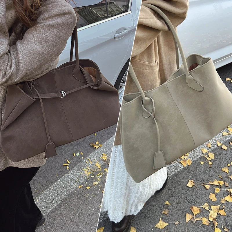 Vintage Casual Tote Bag New Large-capacity Handbag Europe America Popular Hot Selling Underarm Bag High-quality Pu Commuter Bags
