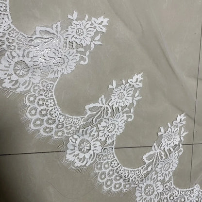 White/Ivory Wedding Veil 3m Long Comb Lace Mantilla Cathedral Bridal Veils Wedding Accessories Veu De Noiva Customized