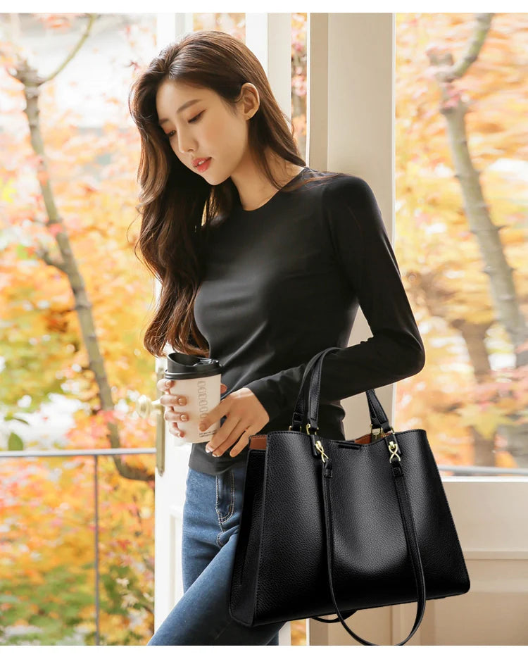 Genuine Brand Luxury Designer Women Bags High Quality Leather Shoulder Crossbody Messenger Tote Bag Large Handbag Purses