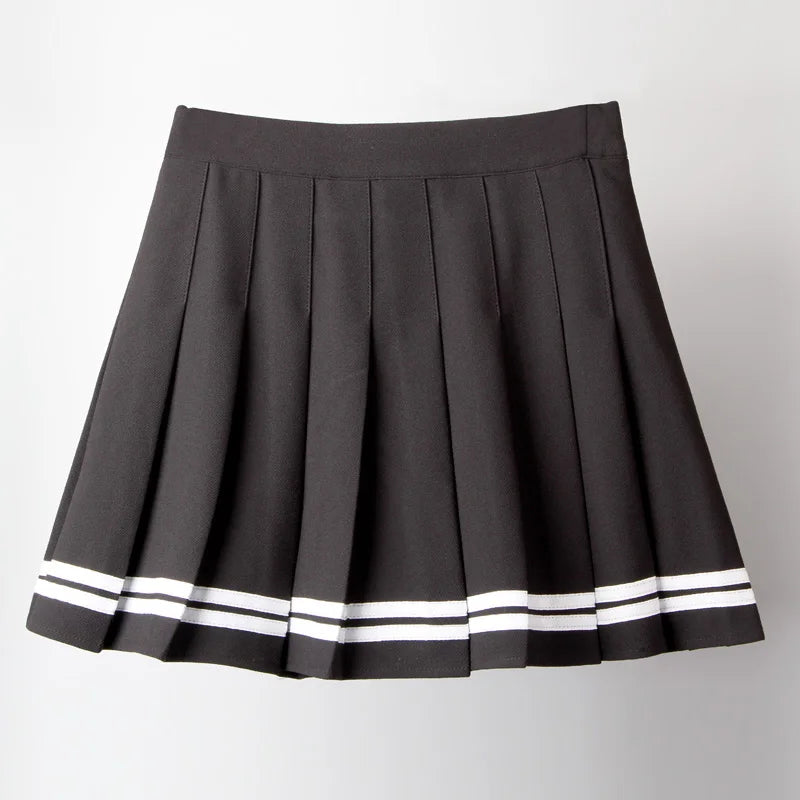 Kawaii Harajuku Skirts Preppy School Uniform High Waist Pleated Women Girls Lolita A-line Sailor Skirt