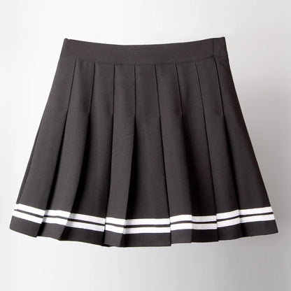 Kawaii Harajuku Skirts Preppy School Uniform High Waist Pleated Women Girls Lolita A-line Sailor Skirt