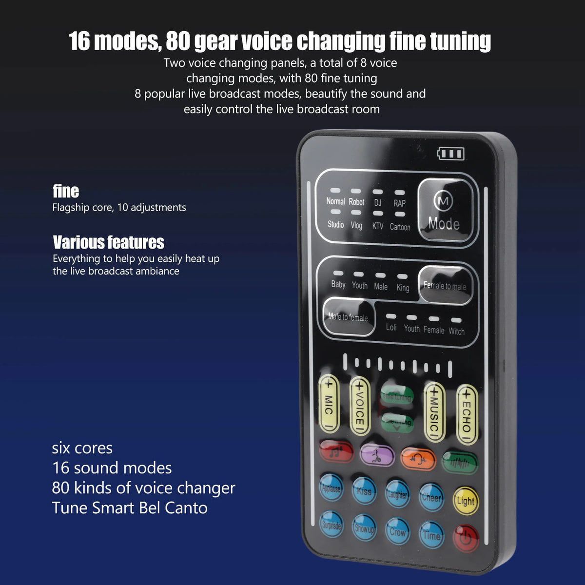 I9 Voice Changer Set Multifunction Portable Recording Mini Sound Card for Game  Recording Computer Sound Changer