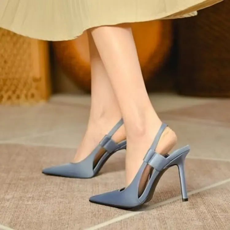 New Designer Luxury Women Slingback Sandals Pointed Toe Slip on Thin High Heel Ladies Elegant Pumps Shoes Sandals 35-43