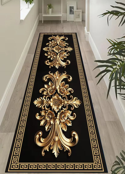 Luxury Golden Pattern Carpet Bedroom Room Bed Blanket Runner Rug Shoes Room Living Room Bedroom Kitchen Rugs Washable Carpet Mat
