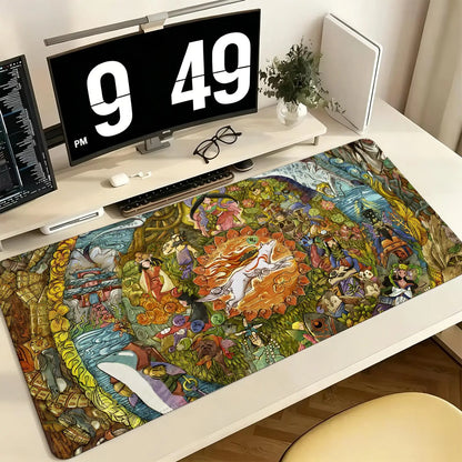 Pro E-Sports XXL Gaming Mousepad Extra Large Non-Slip Stitched Edge Keyboard Laptop Desk Mat For PC Gamer Cartoon Okami