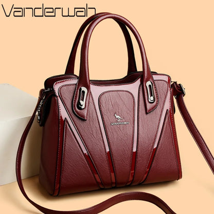 3 Layers Large Capacity Designer Women Top-Handle Bags Shoulder Crossbody Bags for Women Luxury Patent Leather Casual Tote Bag