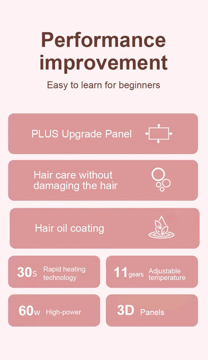 Professional Hair Straightener with Oil Coating Wide Plates–60W Fast Heating,Care for Frizzy,PTC Technology for Smooth Styling