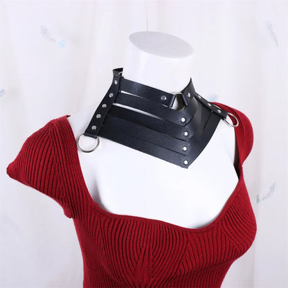 Black Sexy Trendy Rock Gothic Collar Necklaces Jewelry Gothic Leather Belt Rivets Harajuku Punk Choker Necklace for Women Gift