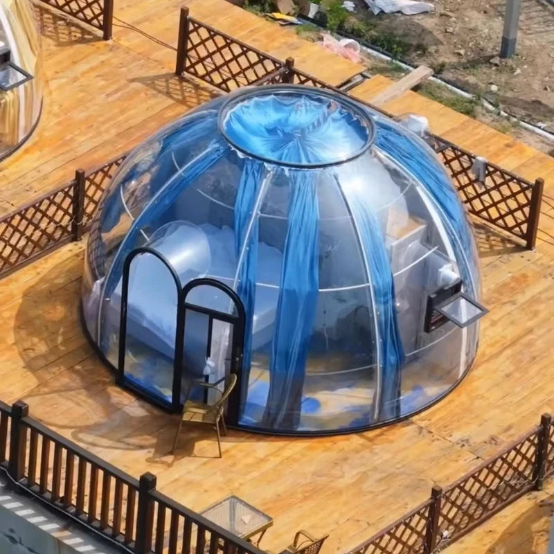 Prefab Luxury PC Outdoor Igloo Glamping Dome House Clear Bubble House Polycarbonate Geodesic Tent Hotel Use