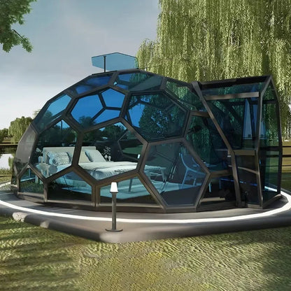 Custom windproof and snow-proof winter house, luxury geodesic glass, computer igloo, dome tent house