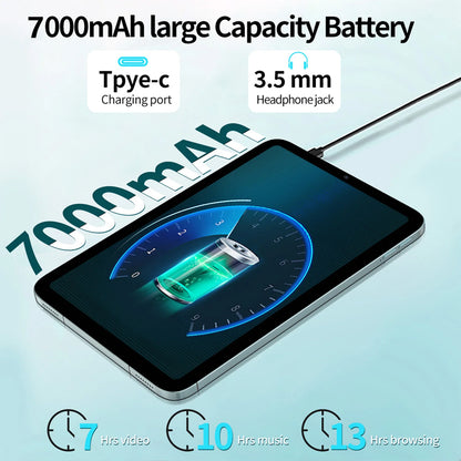 New 10.1 Inch Global Version Tablets Octa-Core 12GB+128GB ROM 7000mAh Google Play 4G LTE Phone Call 5G WiFi Tablet PC Android 14
