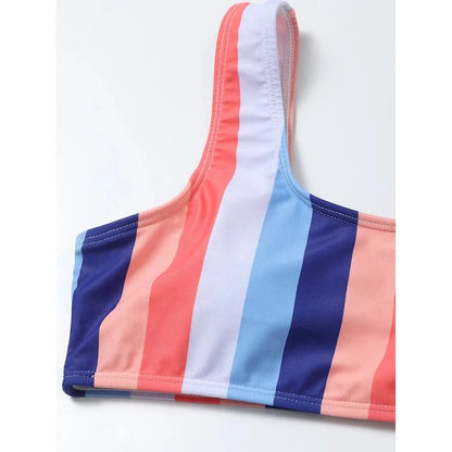 High Waist Bikini Women Swimsuit Push Up Swimwear Woman 2026 Sexy Striped Bikinis Sets Female Bandeau Bathing Suits Beach Wear
