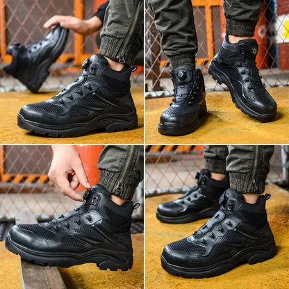 Motorcycle Riding Boots Anti-smash and Anti-puncture Work Protective Shoes Safety Shoes Steel-toe Labor Protection Shoes