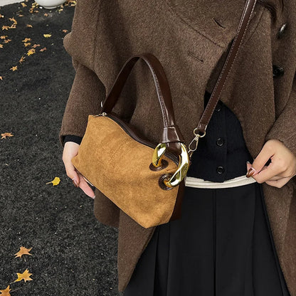 New Matte Suede Women's Shoulder Bag For Gift, Ladies Fashion Handbags Crossbody Bags For Daily Used