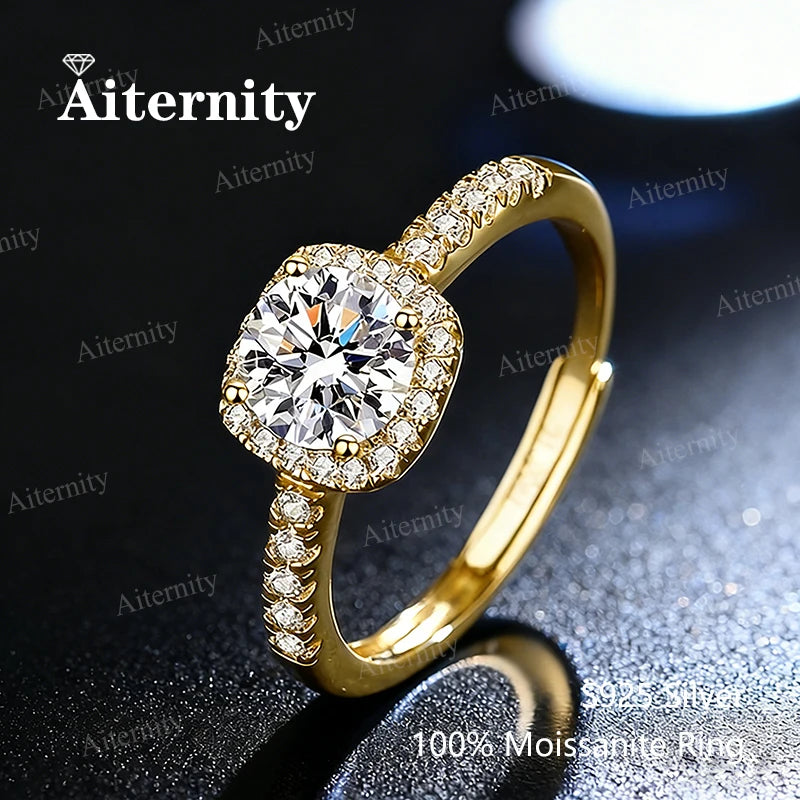 Moissanite Women's Ring Real 925 Sterling Silver D Color Shining Ring With Certificate Proposal Luxury Jewelry Gift