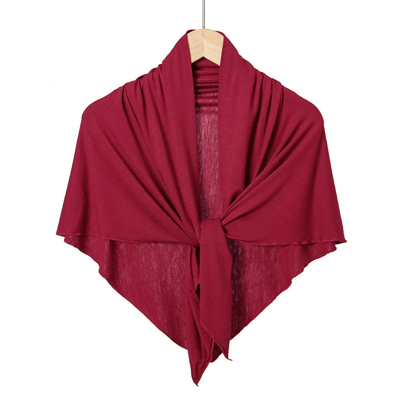 New Triangle Jersey Hijab Scarf For Women Muslim Shawls Headscarf Wraps Solid Color Scarves Head Wrap Islamic Turban Headband