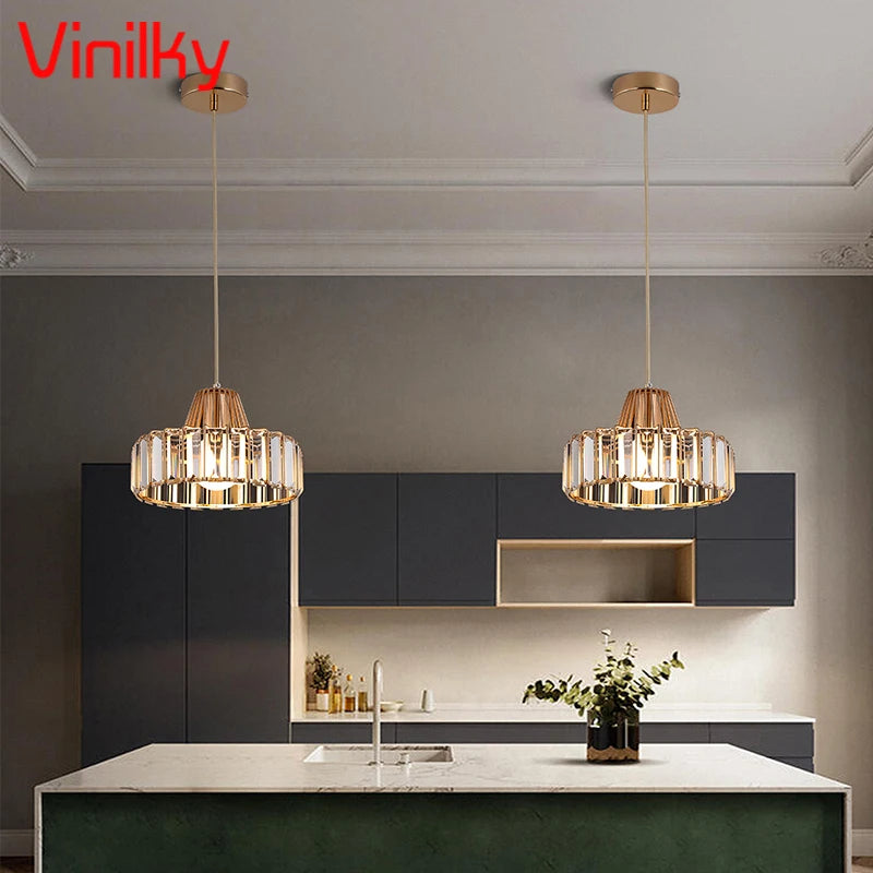 Crystal Pendant Lights Indoor Bedroom Ceiling Chandeliers Lamps Nordic Loft Loby Hanging Light Fixture Hotel Hall Decor Led Lamp