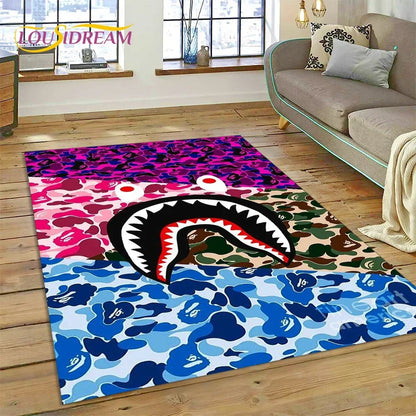 3D Printing B-BAPE Fashion Carpet Rug for Bedroom Living Room Home Sofa Decoration,Children Game Large Decor Floor Mat Gift
