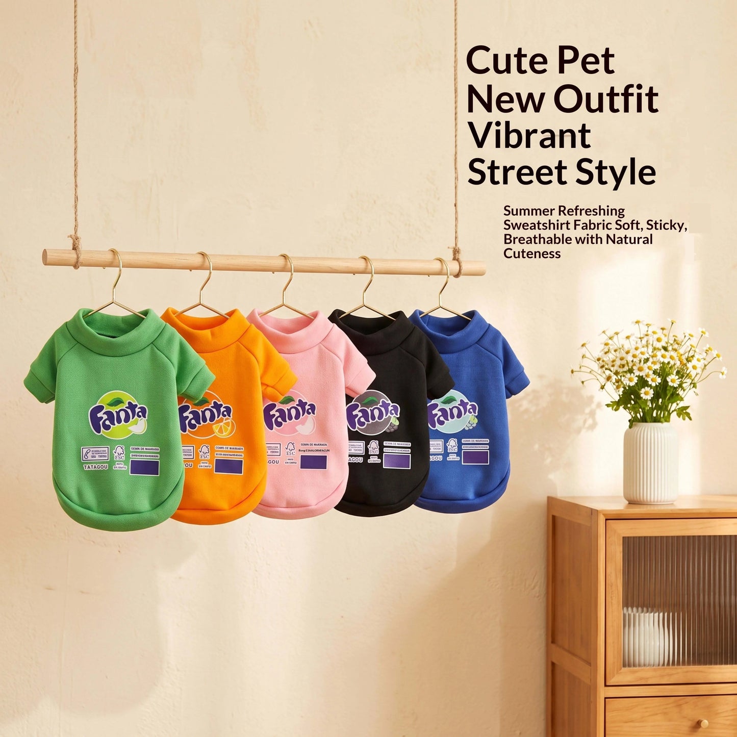 Trendy Printed Pet Sweatshirt Soft Breathable Puppy Shirts Multi Color Cute Outfit For Small Dogs Cats Spring Autumn Daily Wear