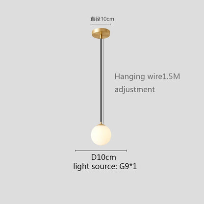 Gold/Black/silv Glass Ball Pendant Lights White Globe Hanging Lamps Bar Restaurant Deco Luminaire Bedroom Light E27 Pendant Lamp