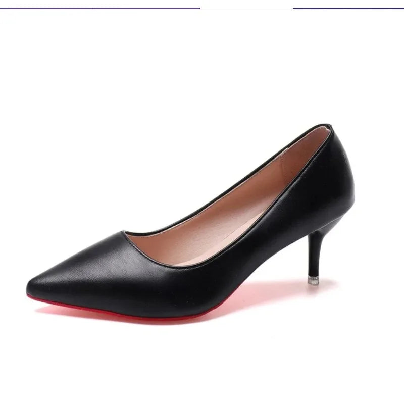 Sexy Red Bottom Women High Heels Classic Ladies Pumps Autumn Leather Dress Heel Shoes for Women Banquet Wedding High Heels