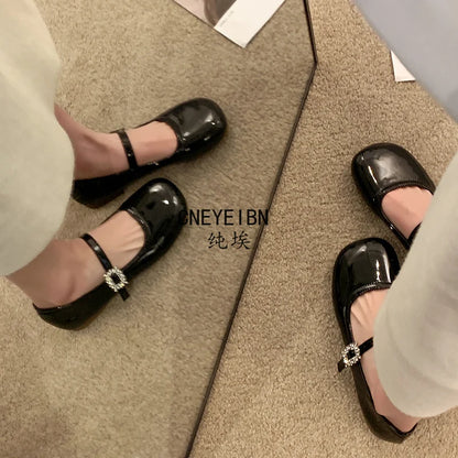 New Spring Autumn Women Ballet Flats Comfort Round Toe Soft Sole Leather Shoes Ladies Daily Wear Dress Mary Jane Shoes