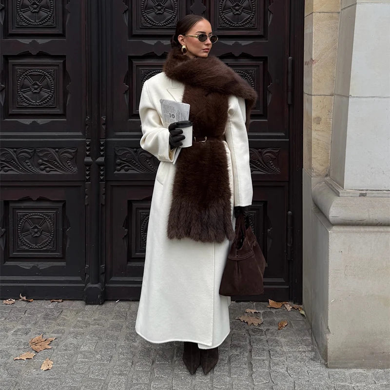 Faux Fur Tassels Scarf for Women Autumn Winter Fluffy Fur Neckerchief 2026 New Lady Luxury Shawl Scarves Clothing Accessories