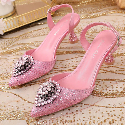 2025 Women's Taro Purple High Heels - Italy-Inspired Rhinestone Pointed-Toe Design for Gorgeous Parties | Plus Size Available