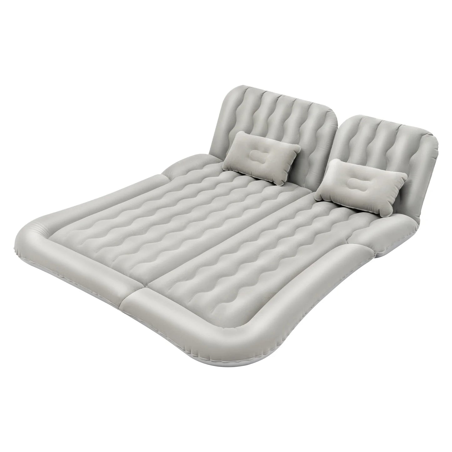 Universal Foldable Inflatable Bed Portable Inflatable Mattress Set Car Back Seat Sleeping Flocking Air Bed Cushion w/Pump+Pillow