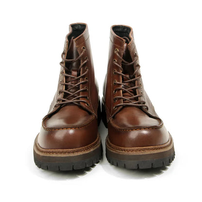 Vintage Work Boots Men's Winter High-top Leather Boots Men Mid-top Short Boots