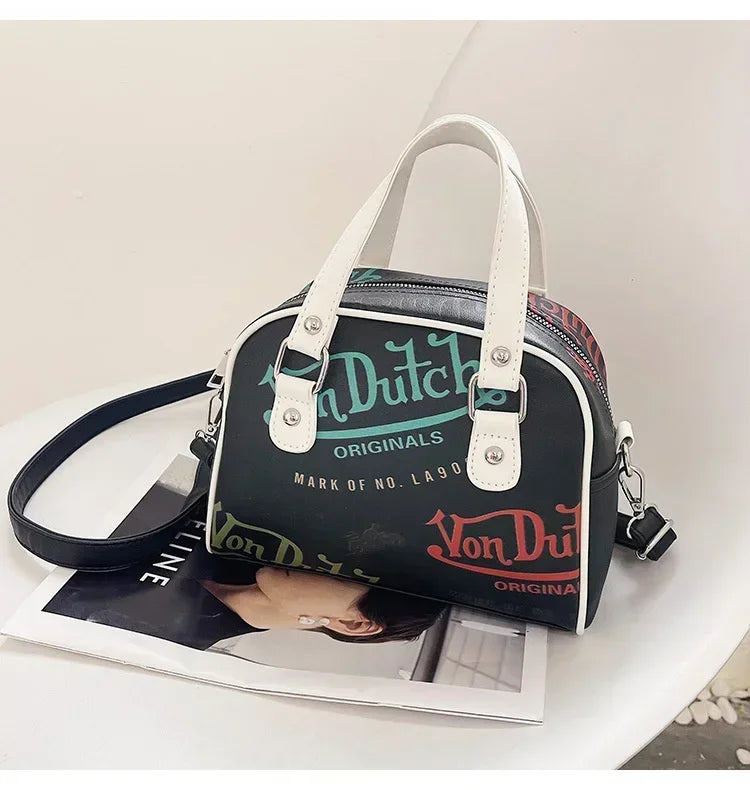 Women Bag Y2K Luxury Designer Handbag Shopping Crossbody Graffiti Purses PU Leather Shoulder Bags for Women