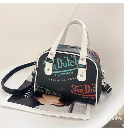 Women Bag Y2K Luxury Designer Handbag Shopping Crossbody Graffiti Purses PU Leather Shoulder Bags for Women