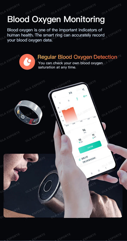 2026 Outdoor Sports Smart Ring 5ATM+IP68 Waterproof Rings Heart Rate Blood Pressure/Oxygen Sleep Health Monitoring Smartring Men