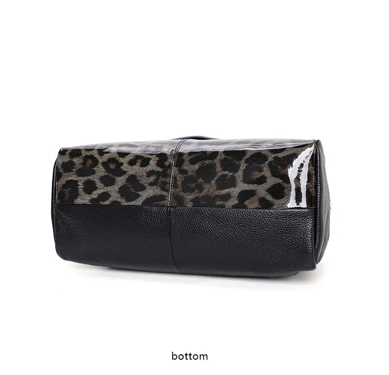 Aidrani Genuine leather handbag 2025 women's fashion bag premium leopard print luxury brand top cowhide bag