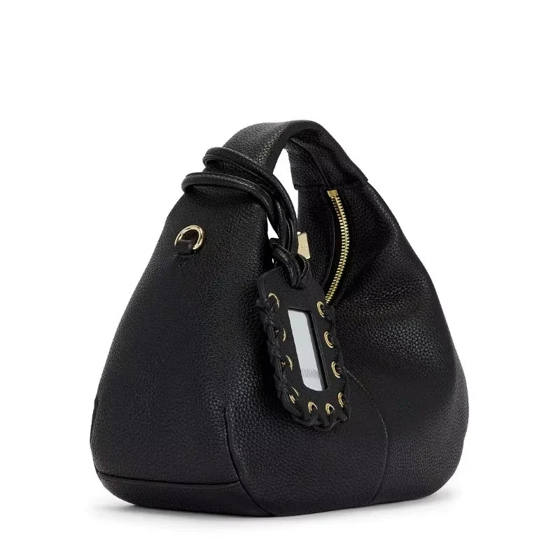 Designer Luxury Hobo Bag Women Faux Grained Leather Mirror Hangtag High Quality Handbag 2026 Trend Twisted Knot Crossbody Bag