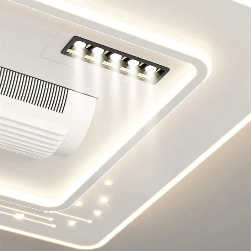 Modern LED Leaf Free Ceiling Fan 6-speed Ceiling Light Remote Control Living Room Bedroom Children's Room Fan Light Home Lightin