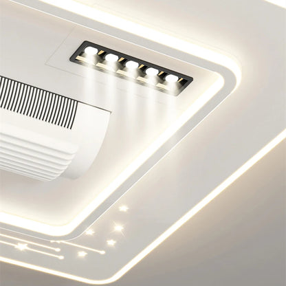Modern LED Leaf Free Ceiling Fan 6-speed Ceiling Light Remote Control Living Room Bedroom Children's Room Fan Light Home Lightin