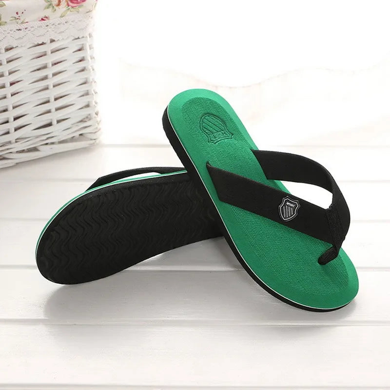 Men Flip Flops Beach Sandals Summer Slippers Non-Slip Casual Flat Shoes 2024 Slippers Indoor House Shoes For Men Outdoor Slides